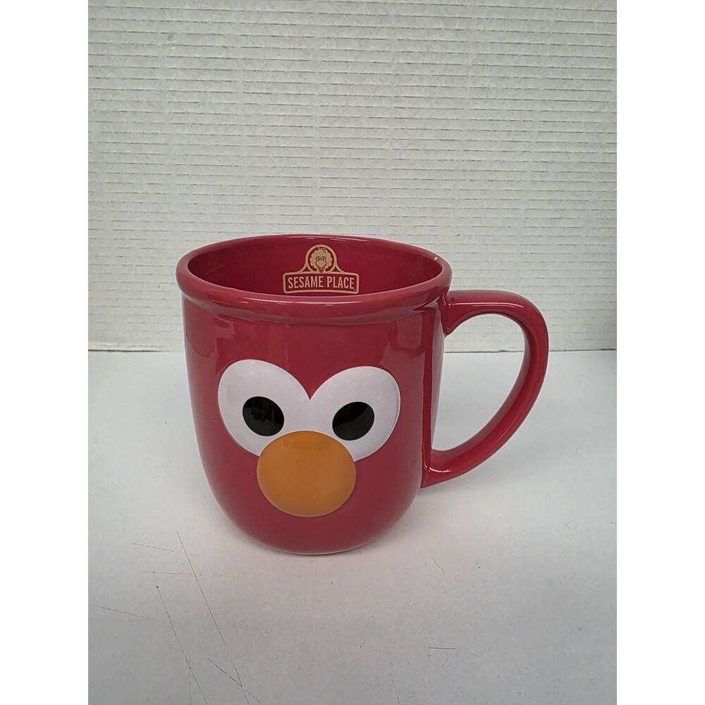 Sesame Street Elmo Coffee Mug Sesame Place SeaWorld Busch Gardens Red 3D Face